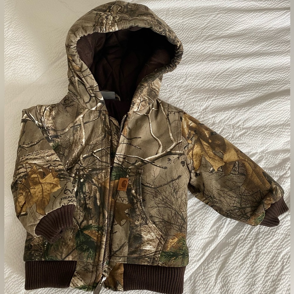Carhartt Baby Quilt Linen Flannel Camo Hooded Jacket